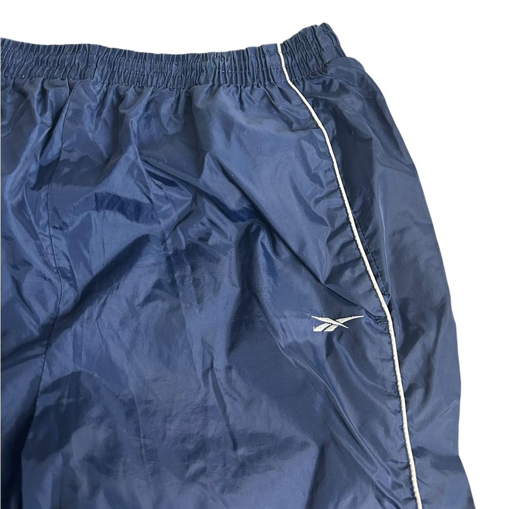 Vintage Reebok Men’s Navy Nylon Track Pants‎ Lined Size Large 90s Y2K - Picture 2 of 3